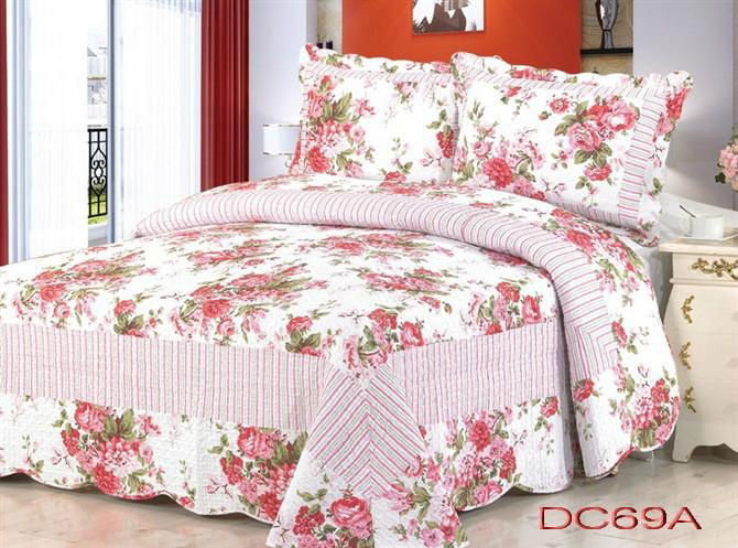 100% Cotton Patchwork Quilt 3PCS & 4 PCS Bed Setting 4