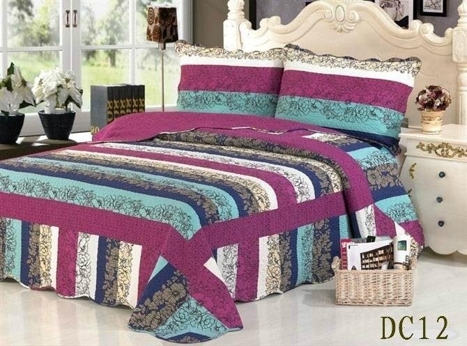 100% Cotton Patchwork Quilt 3PCS & 4 PCS Bed Setting 4