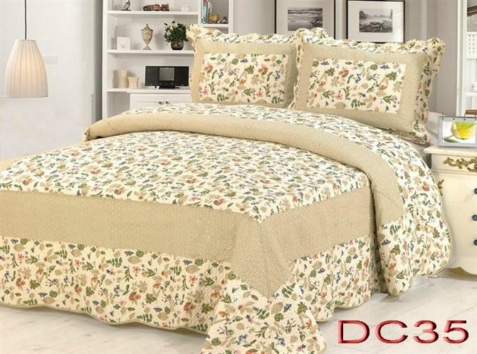 Patchwork 100%Cotton Quilt Bed Setting 3PCS & 4PCS 5
