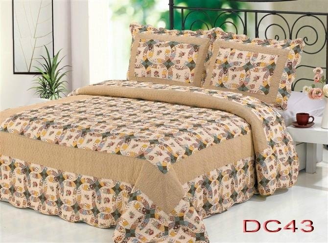 100% Cotton Patchwork Quilt 3PCS & 4 PCS Bed Setting 4