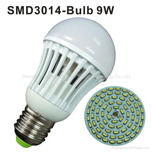 9W E27 SMD3014 led bulb light 