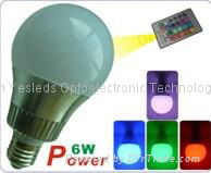 3W 6W E27 LED RGB dimming bulb light