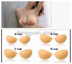 strapless backless self-adhesive silicone bra