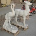 White Marble Crane Animal Sculpture 2