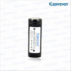 KeepPower protected 18500 battery for Sanyo UR18500F 3.7v 1700mah