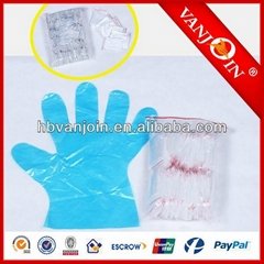 0.6g -1.5g Transparent Plastic Folded PE Gloves