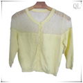 Yellow knitted sweater lace design fashionable 2013  