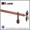 2013 latest design flat double AB AC chrome iron curtain rod curtain pole  2