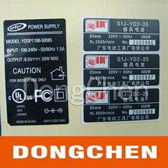 2013 Customized electrical and electronic label