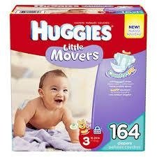 Hug-gies Little Mo-vers Diapers Size 3 - 16-28 lbs Big Pack -- 72 Diapers