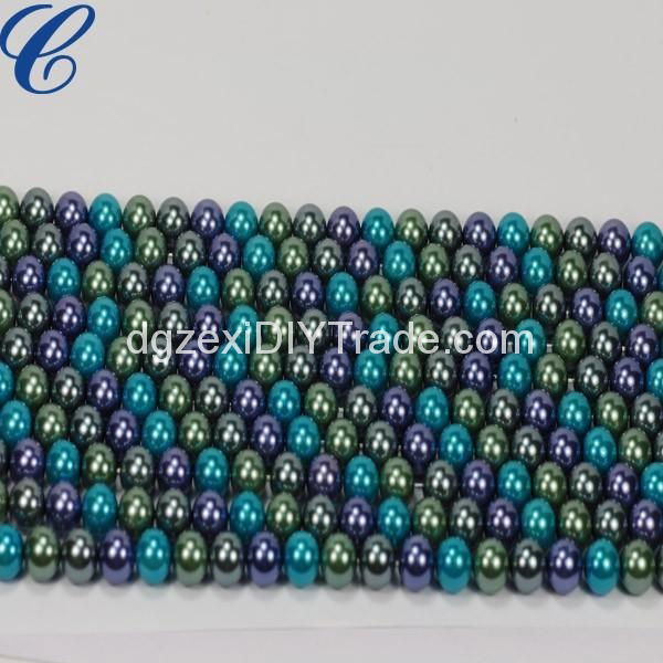 rainbow round glass beads