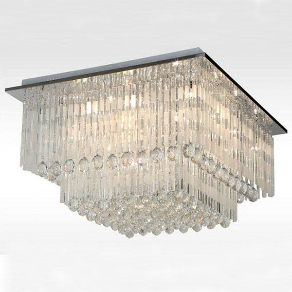 Fashionable and luxurious crystal square sitting room ceiling light