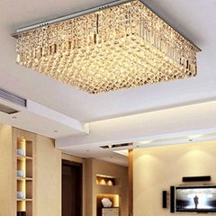Luxurious modern crystal square sitting room light simple and fashionable light
