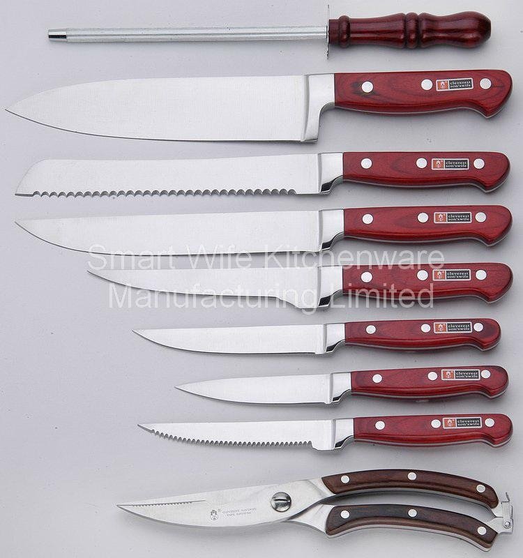 Home kitchenware utensils wood handle knife set   2
