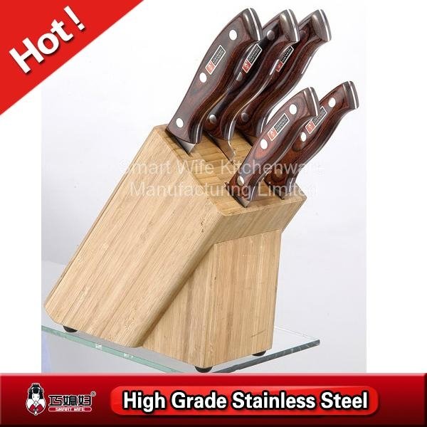 SS420 blade full tang cutting cutlery knife sets