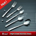 FDA certificated high grade stainless steel spoon and fork flatware set