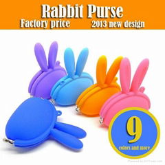 2013 New Promotion Rabbit Silicone Coin Purse OEM ODM