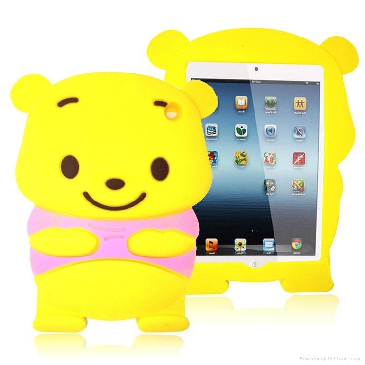 2013 New Design 3D Bear Silicone Case for Ipad Mini