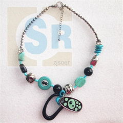 Fashion Jewelry Ethnic Blue Necklace With Character