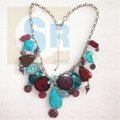 Red Jateite and blue necklace