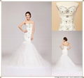 satin net wedding dress