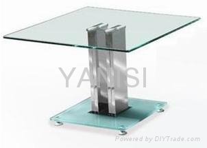 stainless steel and tempered glass coffee table