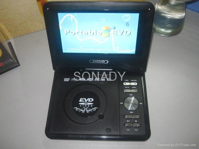 7寸移動電視EVD全功能帶TV便攜式DVD影碟機 2