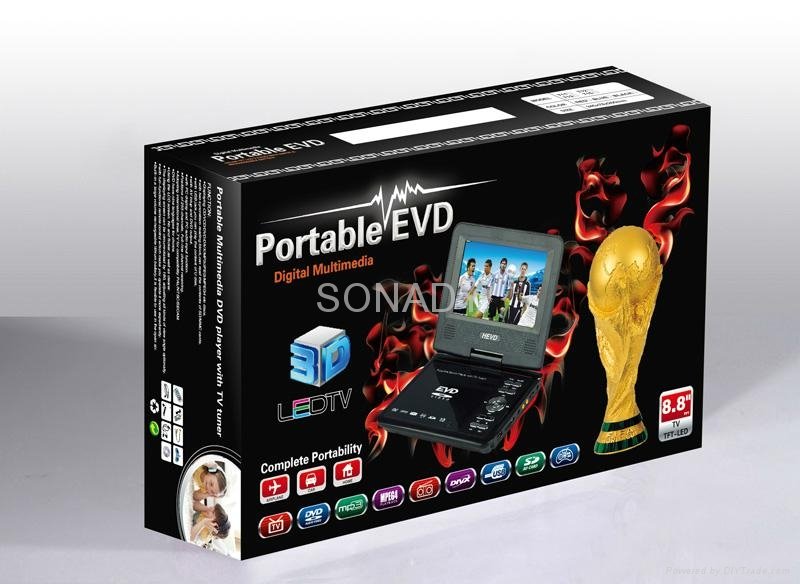 7寸移動電視EVD全功能帶TV便攜式DVD影碟機 5