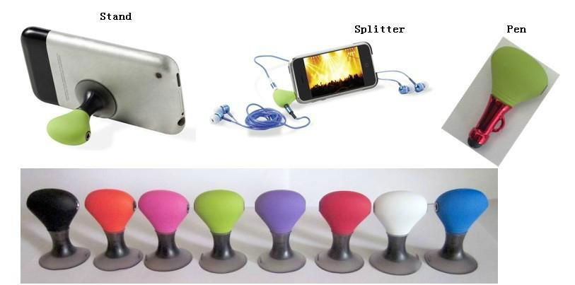 Promotional Novelty Phone Stand with Stylus Touch Pen and Earphone Music Splitte 5