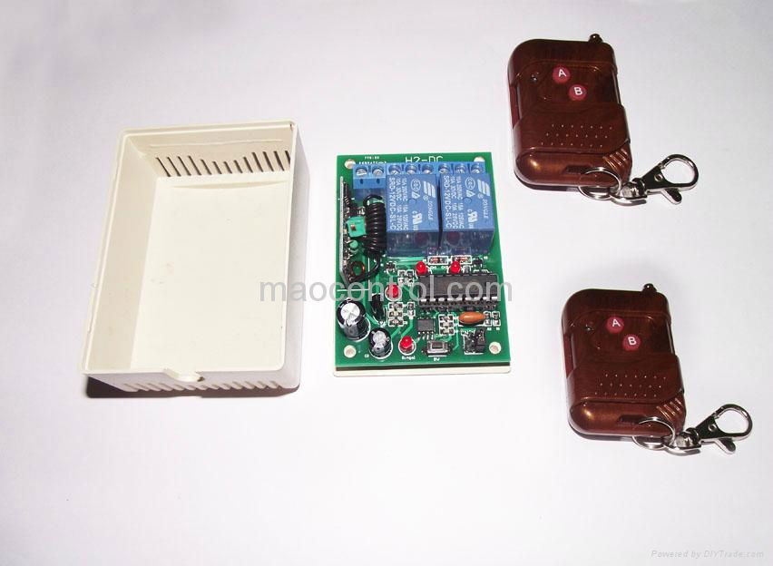 2 CH DC 12V RF radio remote control switch with 2 transmitters & receiver 100M f