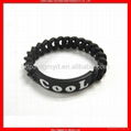 Newest fashional and cheapest chain personalized silicone bracelet 3