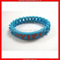 Newest fashional and cheapest chain personalized silicone bracelet 5