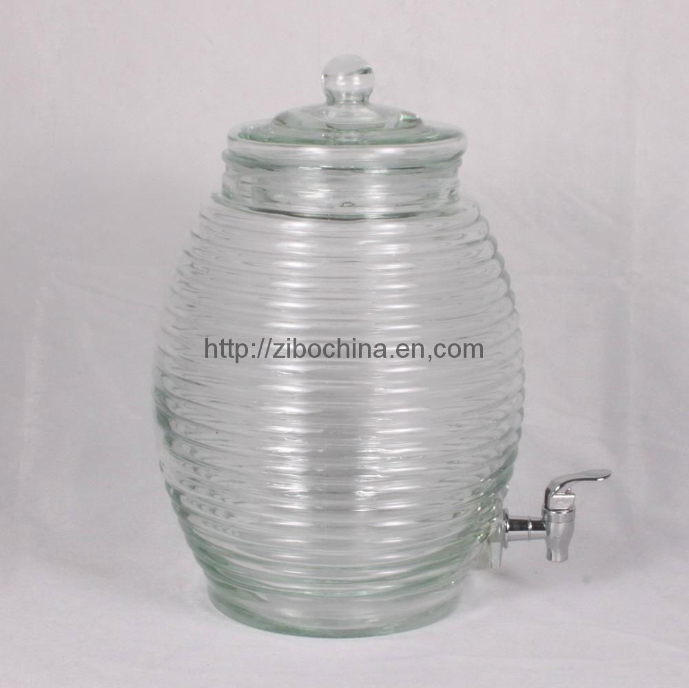 10L Glass beverage dispenser with iron stand 3