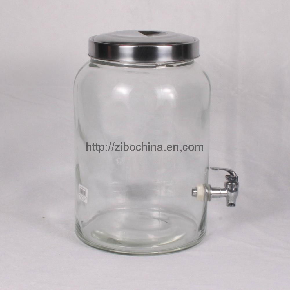 10L Glass beverage dispenser with iron stand 5