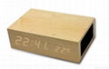 Wooden Bluetooth speaker with alarm Clock temperature 3