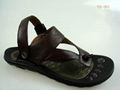 Leather mens sandals hot sale and big