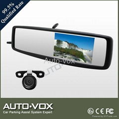 Car Backup Camera System with 4.3 Inches Rearview Mirror Monitor