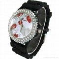 2013 newest fashion silicone crystal diamond rhinestone geneva watch promotion 3