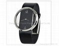 low price fashion leather strap quartzy hollow CK ladies watch for promotion 1