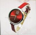 low price fashion leather strap quartzy hollow CK ladies watch for promotion 5