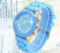 Christmas gifts geneva 6 hands 3 eyes silicone quartz jelly japan watches  5