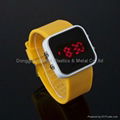 2013 fashion 12 colors silicone square round led touch screen watches for holid