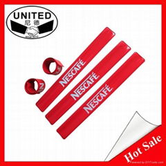 promotional reflective pvc slap bracelet