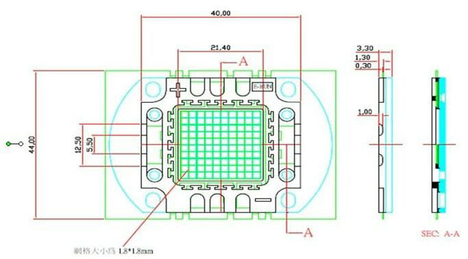 100w power rgb led chip  3