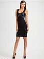 HL024 2013 fashion black beaded  girls evening dress 3