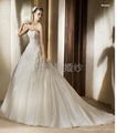 Pronovias new custom strapless gauze with French lace wedding dress 1