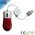 800dpi cute wired 3d usb optical mini mouse with retractable cable 2