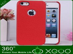 2013 New product back cover genuine leather case for iphone