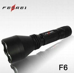 long distance 300m best focus hunting LED Flashlight F6(CE & RoHS)