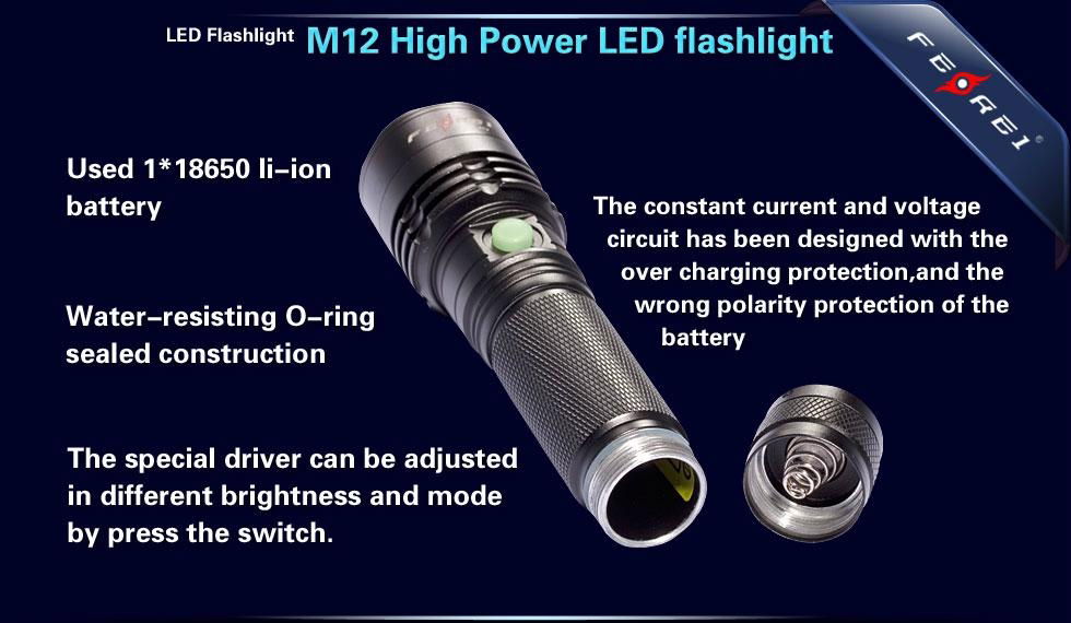Hunting Police tactical Waterproof LED Flashlight M12 4